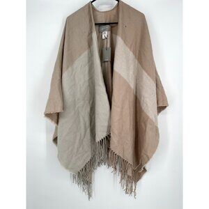 SOIA‎ & KYO Women's Poncho Beige PInk Fringe NWT One Size